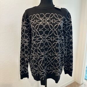 Loewe-like Ivory Swirl Pullover Sweater